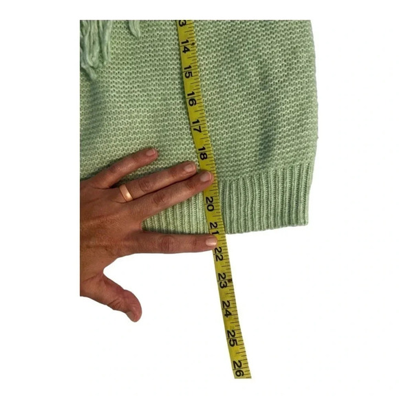 SCOOP Women’sl Crochet Fringe Sweater Sage Green - Picture 7 of 10